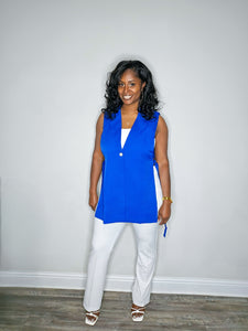 The "Beverly" Blazer Vest-Royal Blue