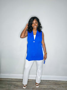 The "Beverly" Blazer Vest-Royal Blue