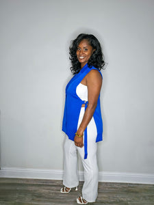 The "Beverly" Blazer Vest-Royal Blue