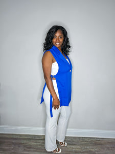 The "Beverly" Blazer Vest-Royal Blue