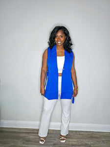 The "Beverly" Blazer Vest-Royal Blue