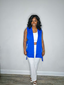 The "Beverly" Blazer Vest-Royal Blue