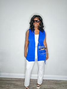 The "Beverly" Blazer Vest-Royal Blue