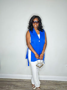 The "Beverly" Blazer Vest-Royal Blue