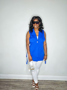 The "Beverly" Blazer Vest-Royal Blue