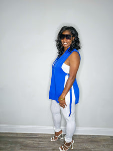 The "Beverly" Blazer Vest-Royal Blue