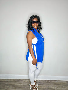 The "Beverly" Blazer Vest-Royal Blue