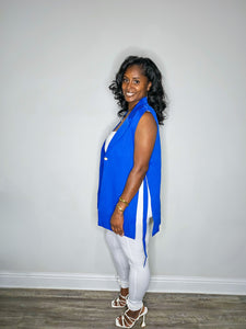 The "Beverly" Blazer Vest-Royal Blue