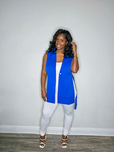 The "Beverly" Blazer Vest-Royal Blue